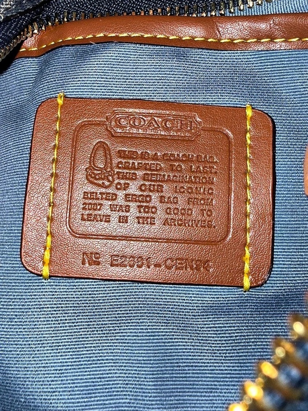 Coach Denim Belted Ergo Shoulder Bag - Picture 7 of 11